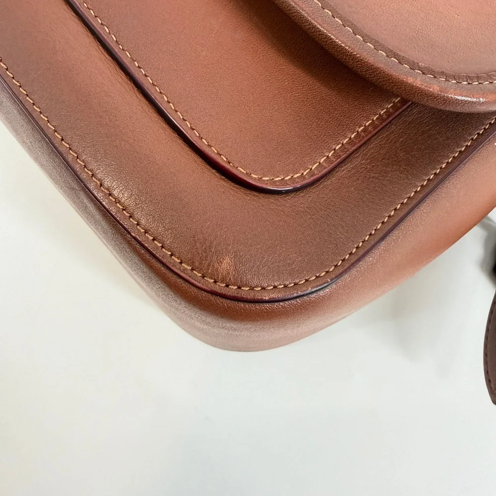 Coach Rambler 1941 Saddle Glovetanned‎ Leather Turnlock Brown Crossbody Bag - Picture 13 of 16